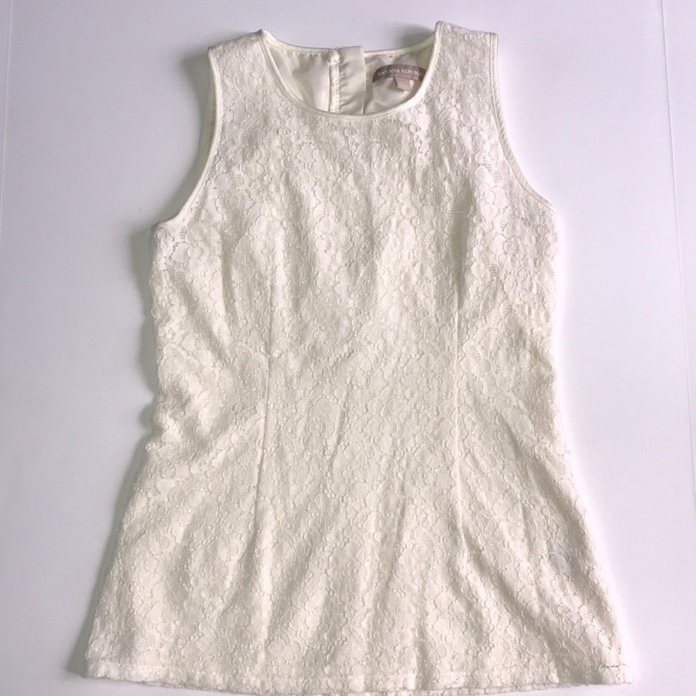Ivory Lace Blouse Banana Republic